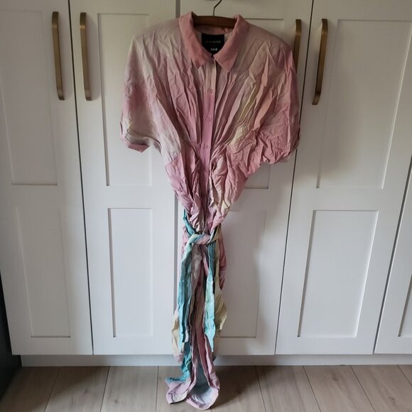 Le Superbe Sparkling Surf Miki Dress Womens 8 Multicolor Button Front Midi NWT - Picture 2 of 5